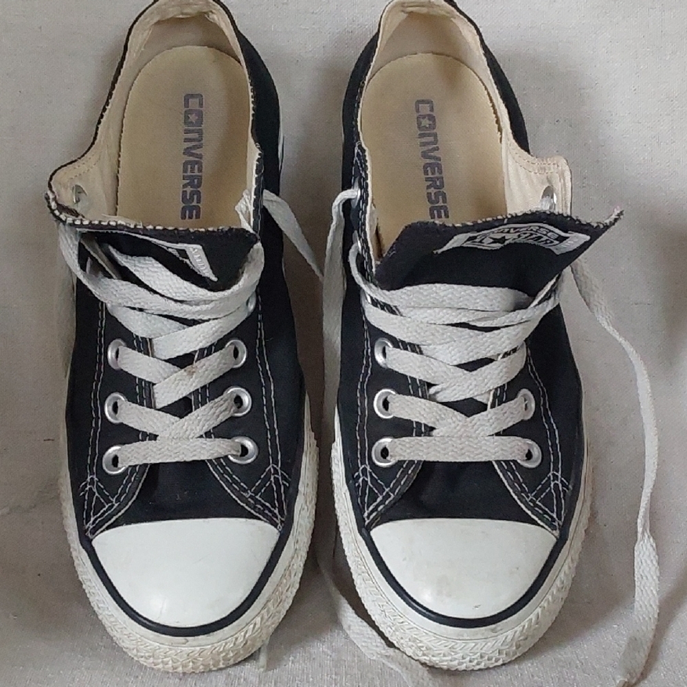 Converse Black and White Low-Top Canvas Sneakers